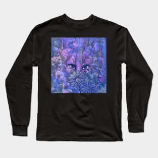 Beautiful Creature Artwork in Blue and Purple Long Sleeve T-Shirt